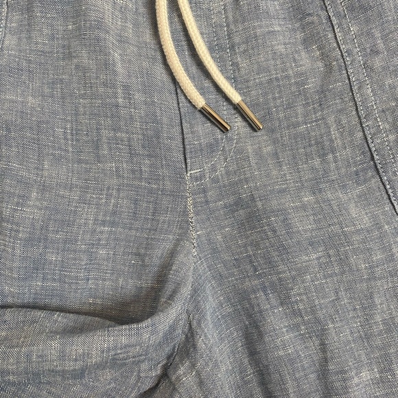 Athleta Retreat Chambray Blue Linen Joggers (fits like L/12) - Picture 7 of 12